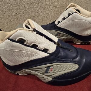 Reebok White and Navy Sneakers